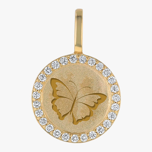 Butterfly Diamond Medallion - 18K Gold | VS Clarity Natural Diamonds
