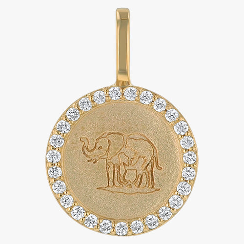 Noémie Elephant Diamond Medallion - 18K Gold | VS Clarity Natural Diamonds