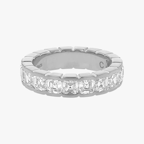 Asscher Cut Diamond Eternity Band Ring  - 14K Gold | VS Clarity Lab Grown Diamonds