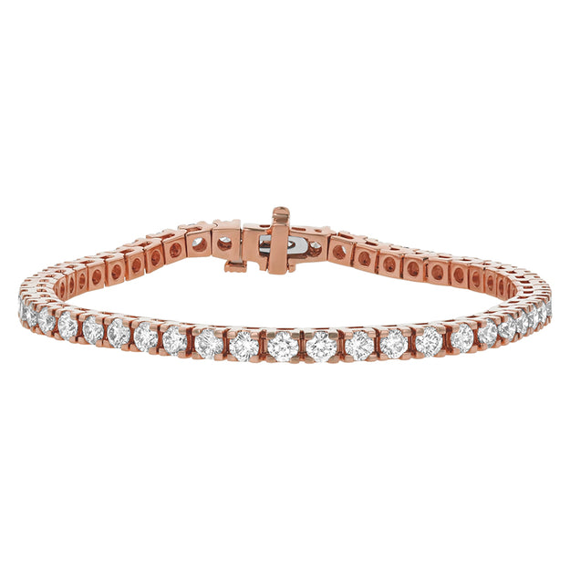 The 5 Carat Diamond Tennis Bracelet VS quality stone 18K gold rose white yellow