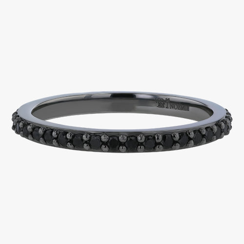 The Black Diamond Eternity Band Ring 18K black gold stacking VS quality diamond 14K 18K gold