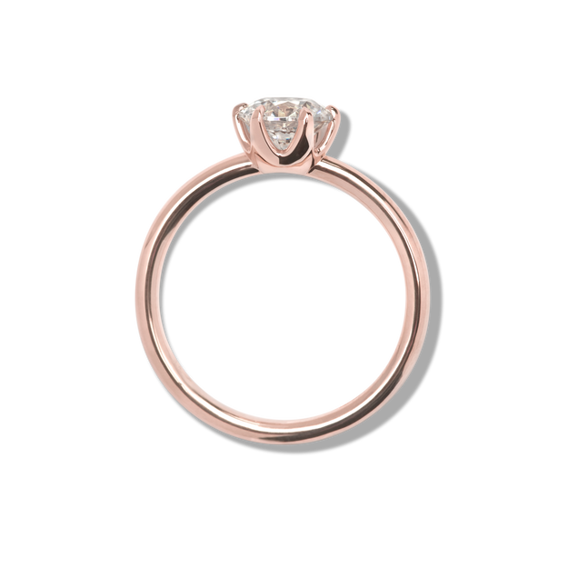 Chispa Sparkle Diamond Engagement Ring Wedding Band Dainty Elegant Sparkle Rose Gold