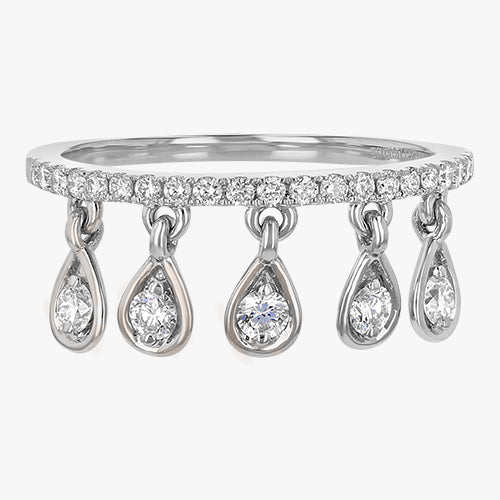 The Bohemian Dancer Ring dangling sparkle VS quality stone 14K 18K gold black rose white yellow