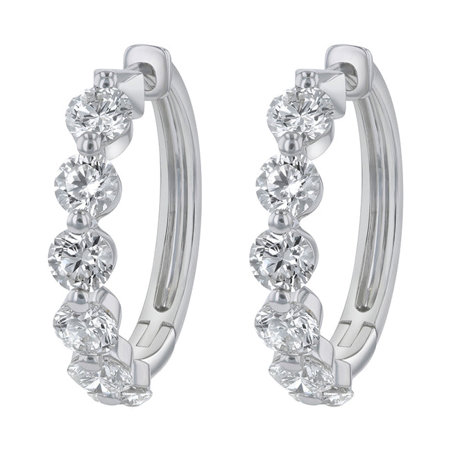 Multiple Diamond Hoops with 4 Carats - Sterling Silver | VS Clarity Lab Diamonds