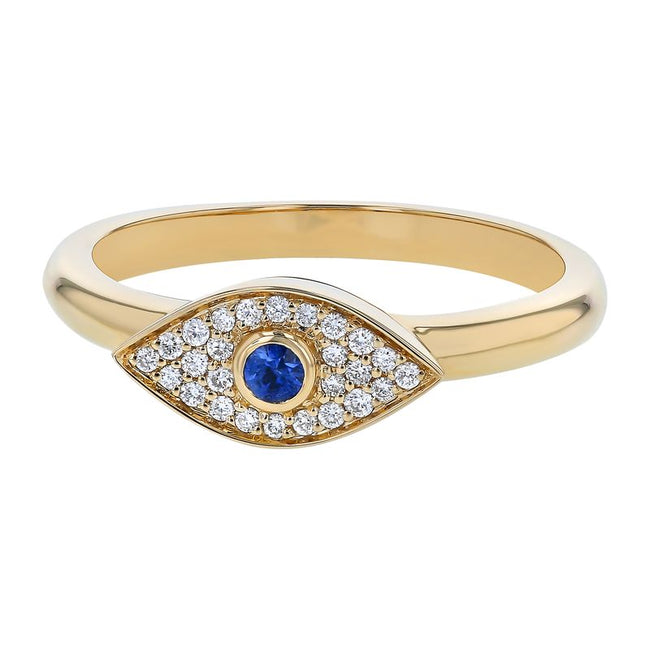 Evil Eye Diamond Ring - 18K Gold | VS Clarity