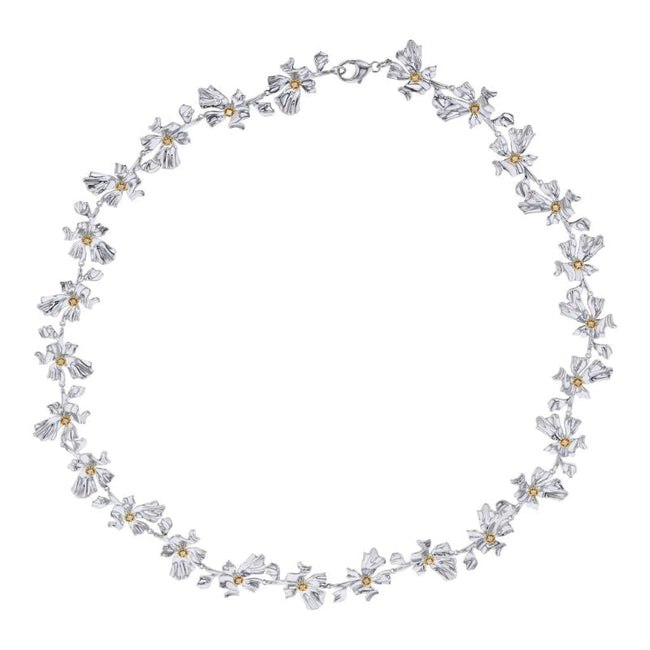 Floral Alchemy Lei Necklace  - Sterling Silver | VS Clarity Lab Grown Diamonds