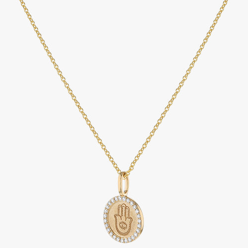 Hamsa Diamond Medallion - 18K Gold | VS Clarity Natural Diamonds
