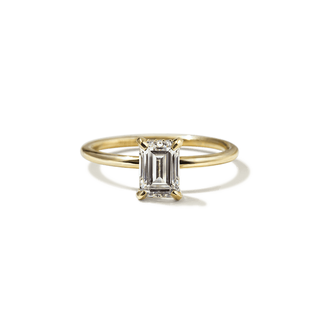 Noémie Solitaire Pick Your Diamond Shape Engagement Ring Oval Round Princess Emerald Radiant Asscher Cushion quality stone 18K gold Rose White Yellow Platinum