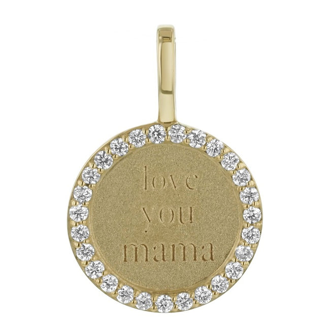 Noémie Love You Mama Diamond Medallion - 14K Gold | VS Clarity Lab Grown Diamonds