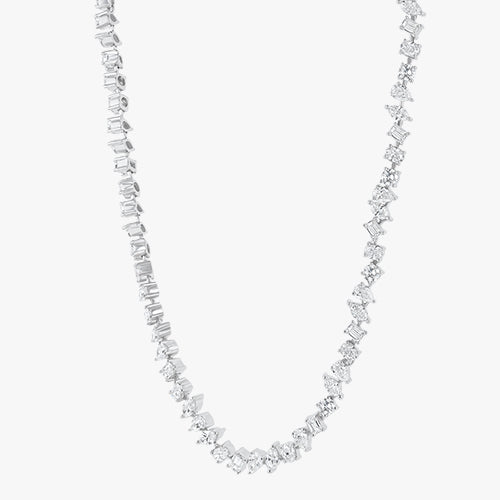 Multi Shape Diamond Tennis Necklace - 14K Gold | VS Clarity Lab Grown Diamonds