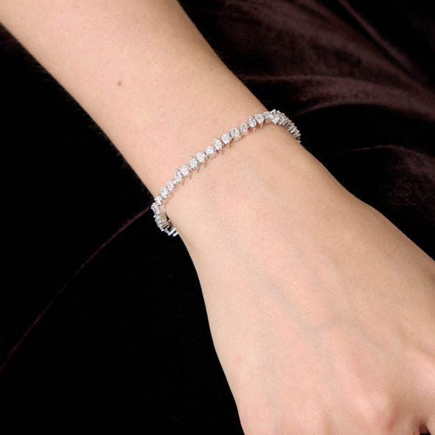 VS clarity Diamonds Multi Shape Tennis Bracelet