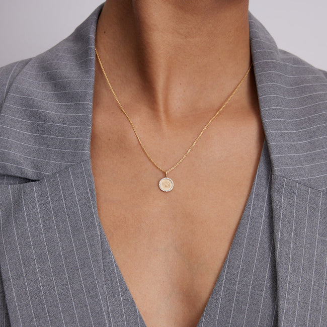 Noémie Palm Tree Diamond Medallion - 18K Gold | VS Clarity Natural Diamonds