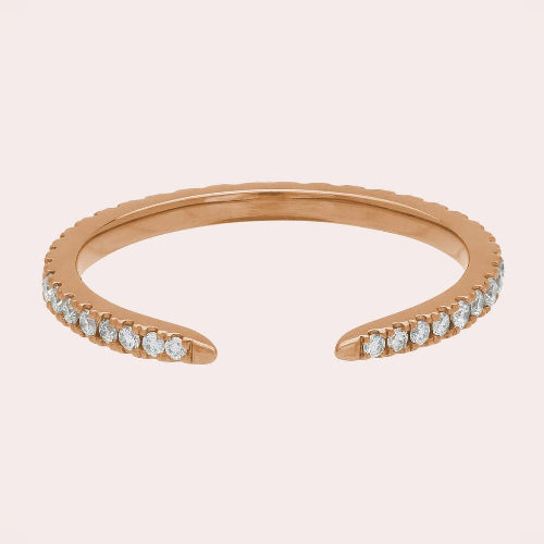 Open Band Diamond Ring - 18K Gold | VS Clarity