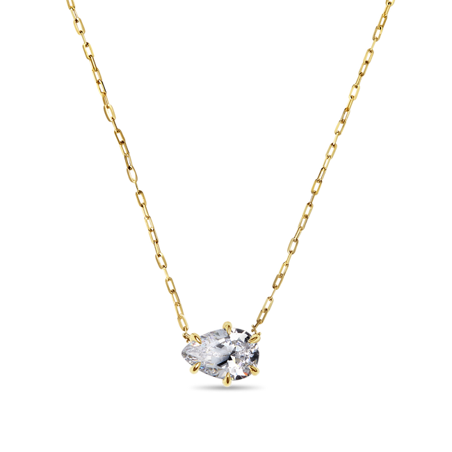 Pear Cut Diamond Solitaire Pendant - 18K Gold