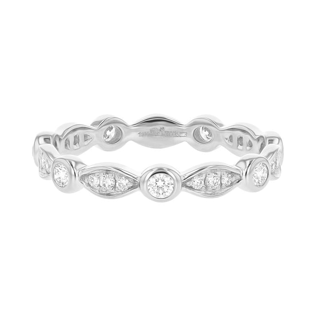 Eternity Vintage Inspired Diamond Band - 18K Gold | VS Clarity Natural Diamonds