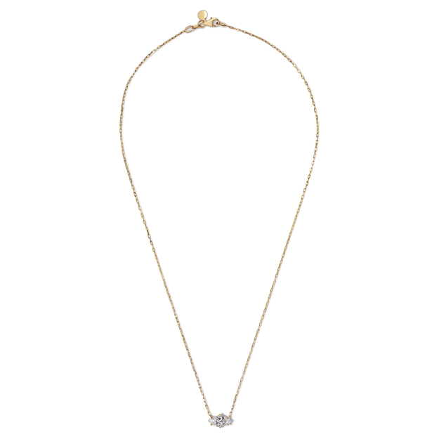 Marquise Cut Diamond Solitaire Pendant Sparkle Necklace Elegant Dainty Yellow Gold