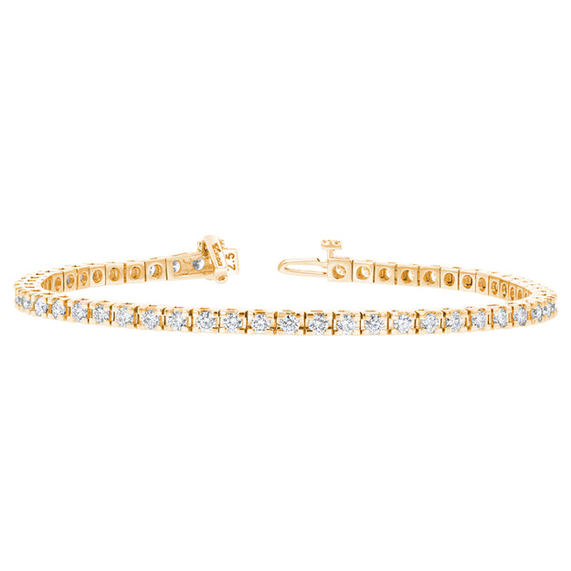 3 Carat Diamond Tennis Bracelet VS quality diamond round stone 14K 18K gold