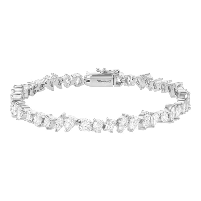 Multi Shape Diamonds Tennis Bracelet - 18K Gold | VS Clarity Natural Diamonds