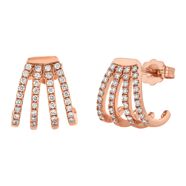 Hoop Family Diamond Earrings - 18K Gold | VS Clarity