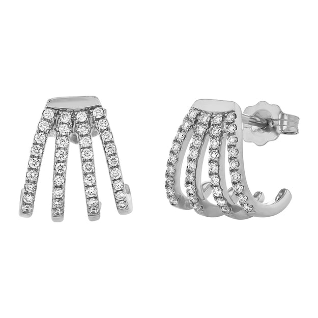 The Hoop Family Diamond Earrings VS quality diamond round 14K 18K gold black rose white yellow