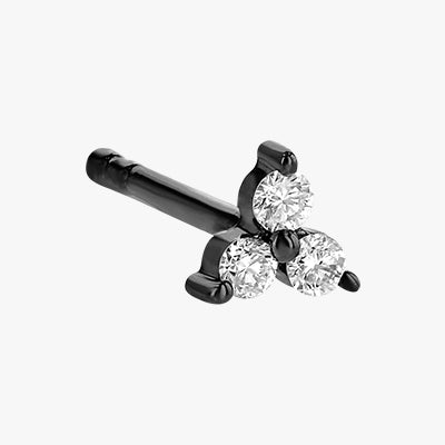 The Mini Trois Diamond Earrings VS quality 18K gold black rose white yellow