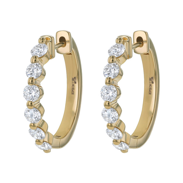 The Multiple Diamond Hoops with 0.5 Carats round VS quality stones 14K 18K gold rose white yellow