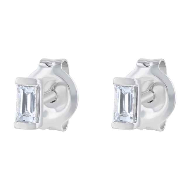 Diamond Baguette Stud - 18K Gold | VS Clarity Natural Diamond