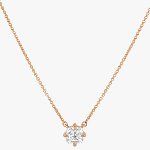 Asscher Cut Diamond Solitaire Pendant – Noémie
