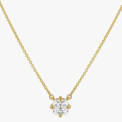 Asscher Cut Diamond Solitaire Pendant – Noémie