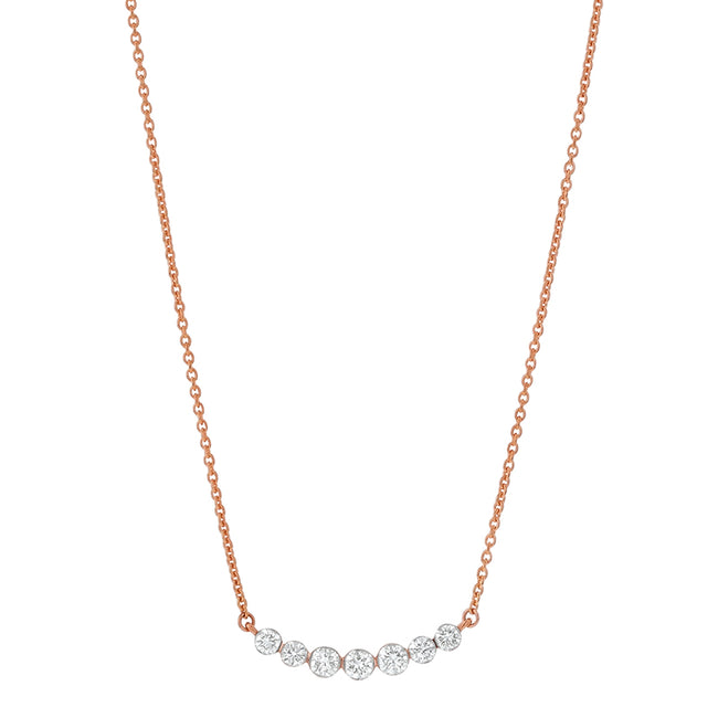 Diamond Crescent Necklace - 18K Gold | VS Clarity Natural Diamonds
