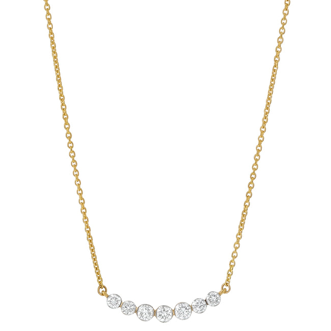 Diamond Crescent Necklace - 18K Gold | VS Clarity Natural Diamonds