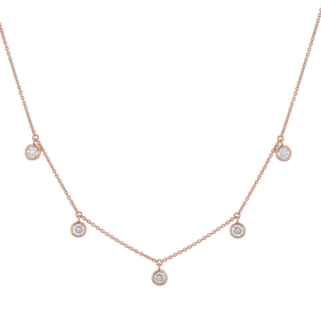 5 Diamond Necklace with 0.75 Carats - 18K Gold | VS Clarity Natural Diamonds