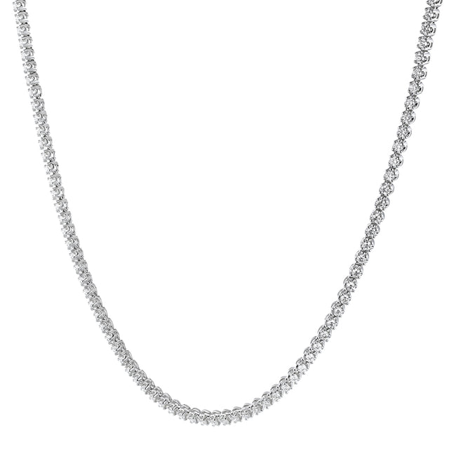 3 Carat Diamond Tennis Necklace - 18K Gold | VS Clarity Natural Diamonds