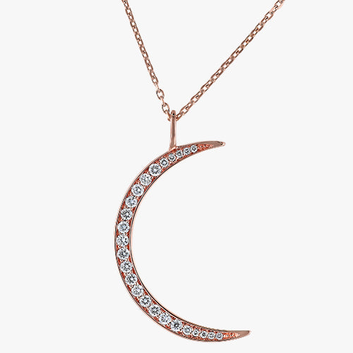 Crescent Moon Necklace - 18K Gold | VS Clarity Natural Diamonds