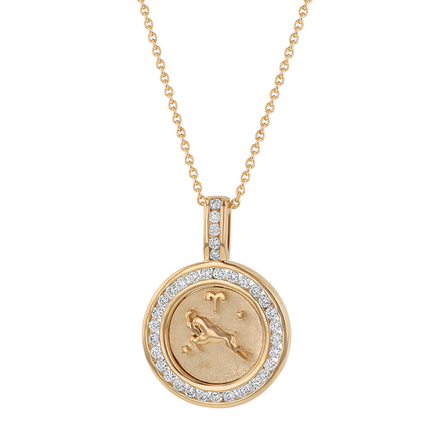 Aries sign VS Clarity sparkling diamonds 14K 18K Gold