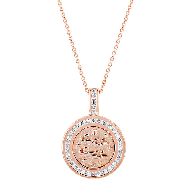 Gemini sign VS Clarity sparkling diamonds 14K 18K Gold