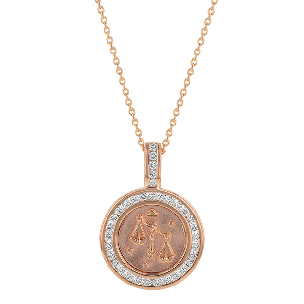 Libra sign VS Clarity sparkling diamonds 14K 18K Gold