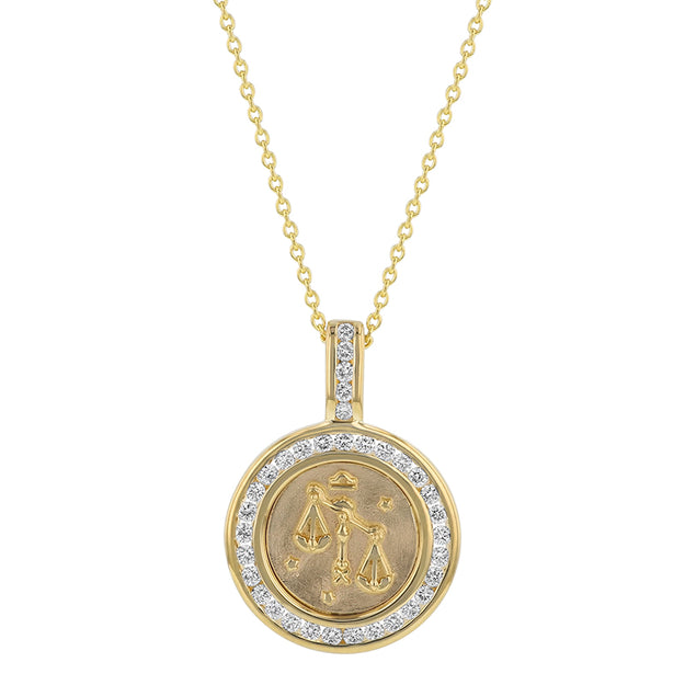 Libra sign VS Clarity sparkling diamonds 14K 18K Gold