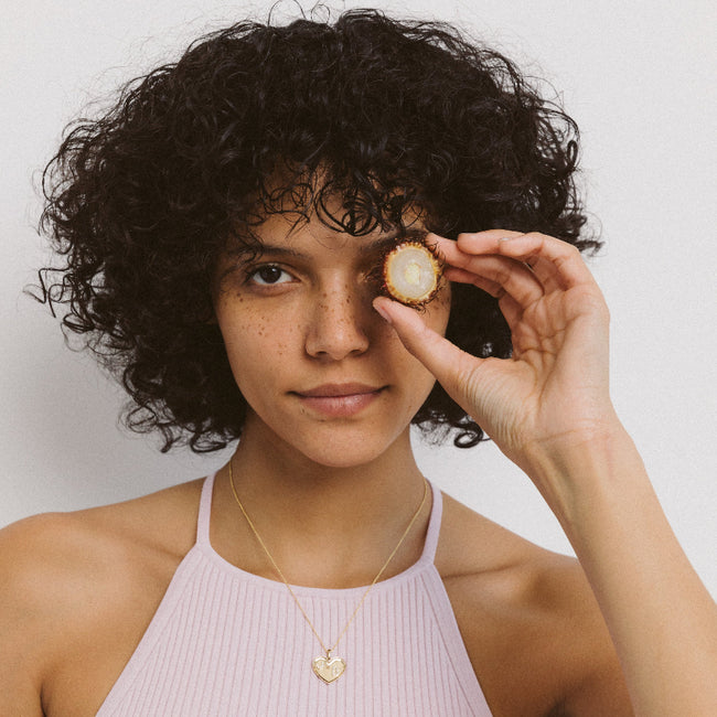 Personalized Diamond Initial Heart Necklace - 18K Gold | VS Clarity