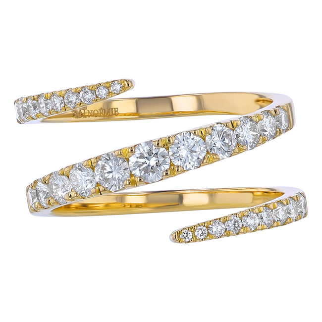 Graduated Diamond Spiral Ring - 14K Gold | VS Clarity Lab Grown Diamonds