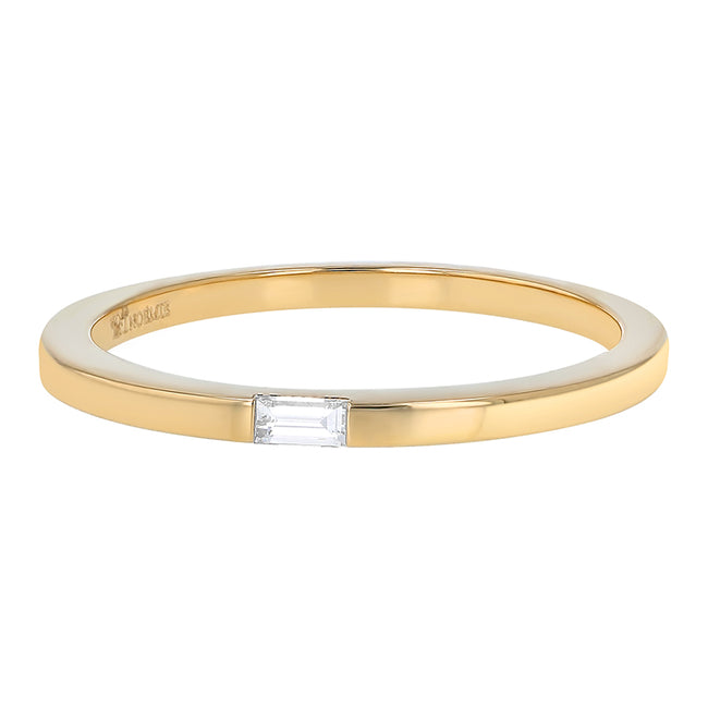Single Baguette Ring - 18K Gold | VS Clarity Natural Diamond