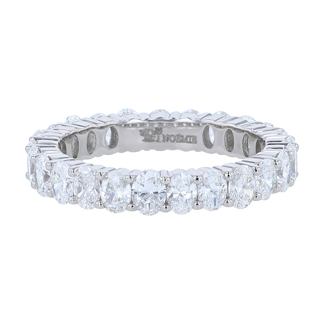 Oval Cut Diamond Eternity Band Ring - 18K Gold | VS Clarity Natural Diamonds