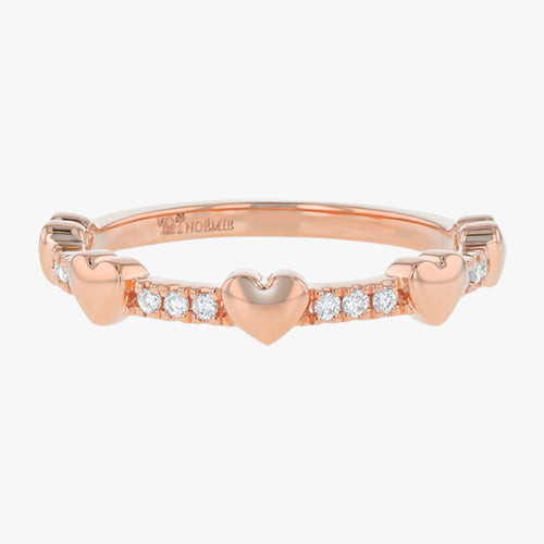 The Gold Heart and Diamonds Ring VS quality diamond 14K 18K gold rose white yellow