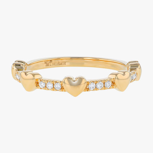 Gold Heart and Diamonds Ring - 18K Gold | VS Clarity Natural Diamonds