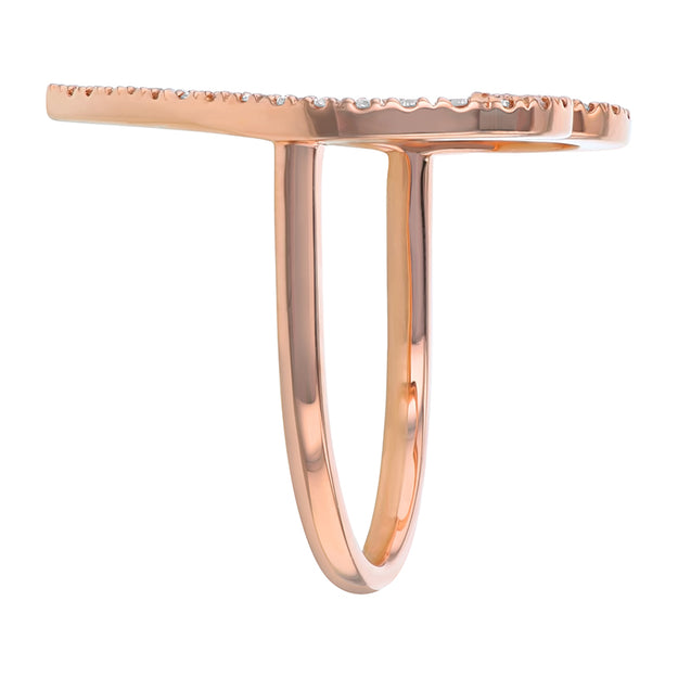 Open Heart Diamond Ring - 18K Gold | VS Clarity Natural Diamonds