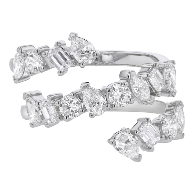 Multi Shape Diamond Spiral Ring  - 14K Gold | VS Clarity Lab Grown Diamonds