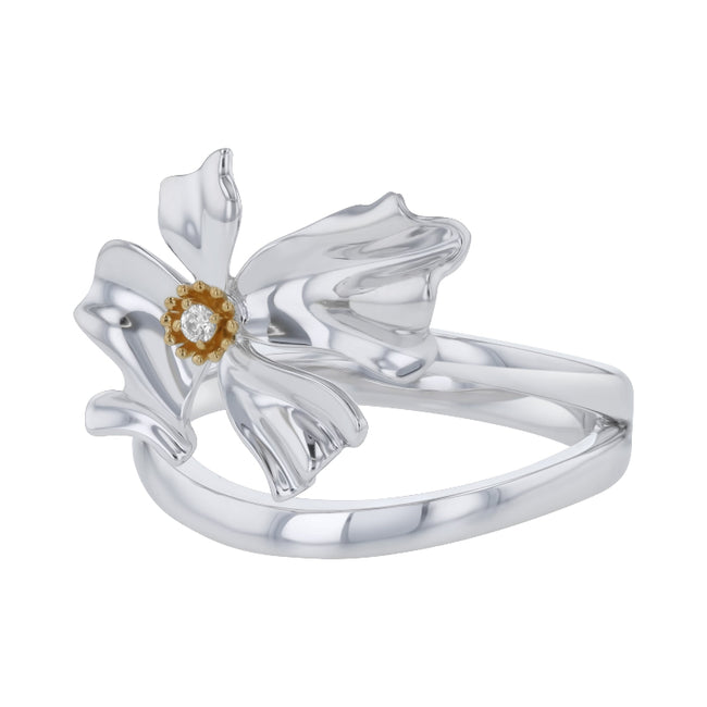 Floral Alchemy Two-Toned Diamond Ring - Sterling Silver | VS Clarity Lab Diamonds