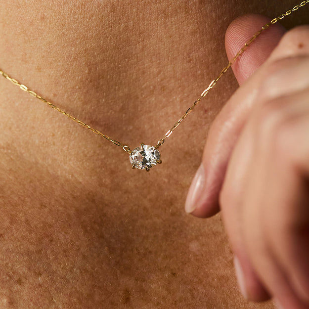 Oval Cut Diamond Solitaire Pendant quality stone 18K gold Rose White Yellow Platinum