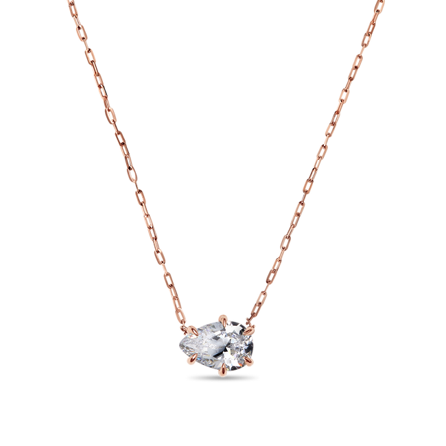 Pear Cut Diamond Solitaire Pendant - 18K Gold