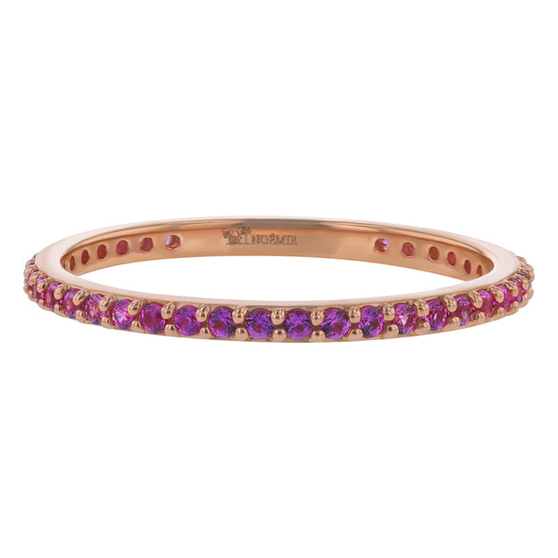 Sapphire Eternity Band Ring - 18K Gold